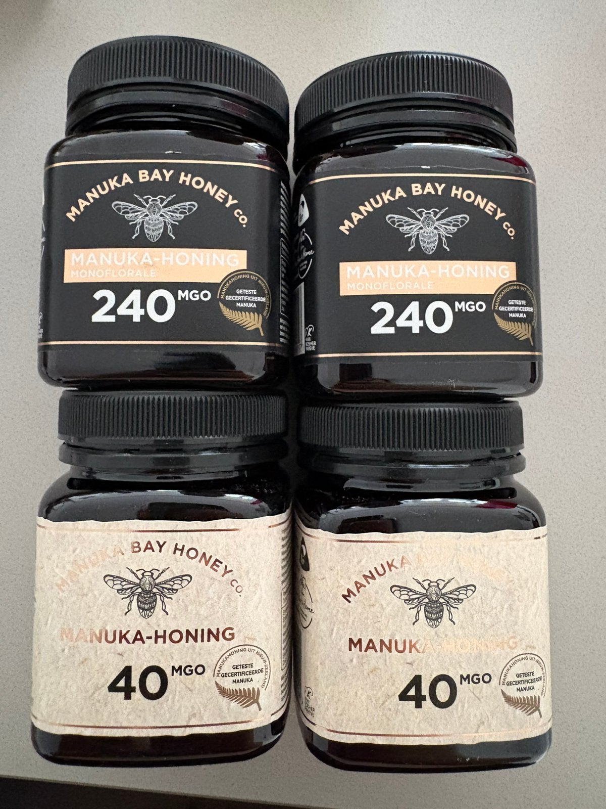 4x Manuka honing 240mgo & 40mgo, Ophalen of Verzenden