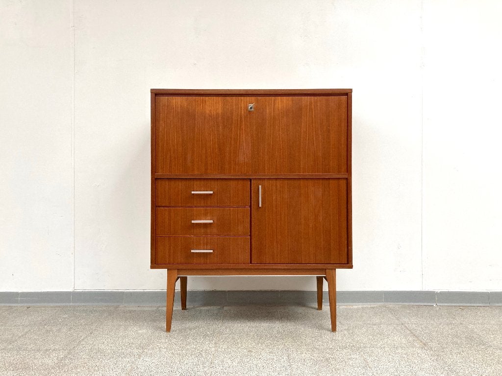 Vintage mid-century teakhouten wandkastje/sideboard 1960's, Huis en Inrichting, Kasten | Overige, Ophalen, Gebruikt