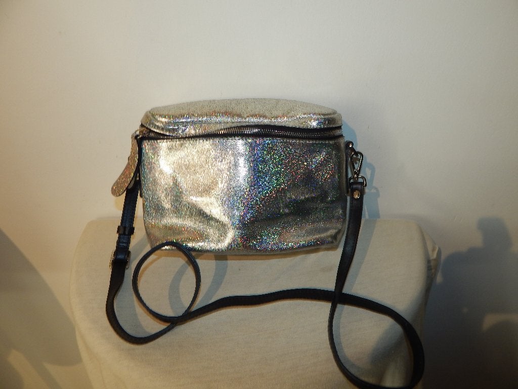 Gianni Chiarini zilveren schoudertas glitter look Nieuw