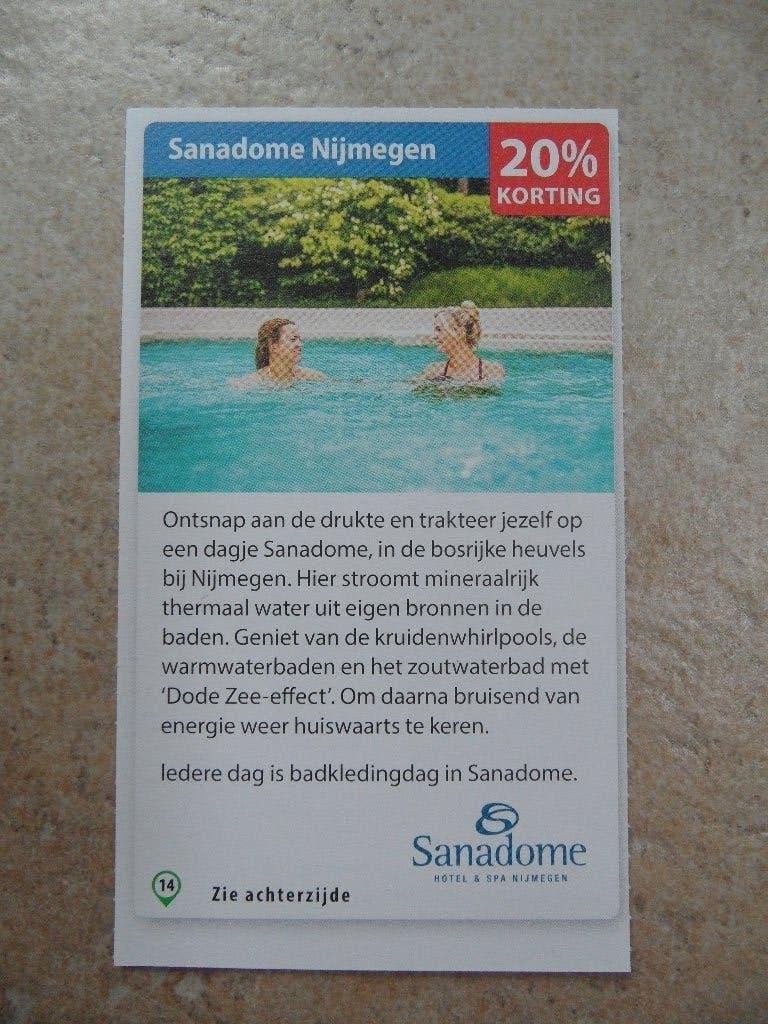 Sanadome Nijmegen kortingsbon, Tickets en Kaartjes, Kortingen en Cadeaubonnen, Drie personen of meer, Kortingsbon, Spa of Sauna