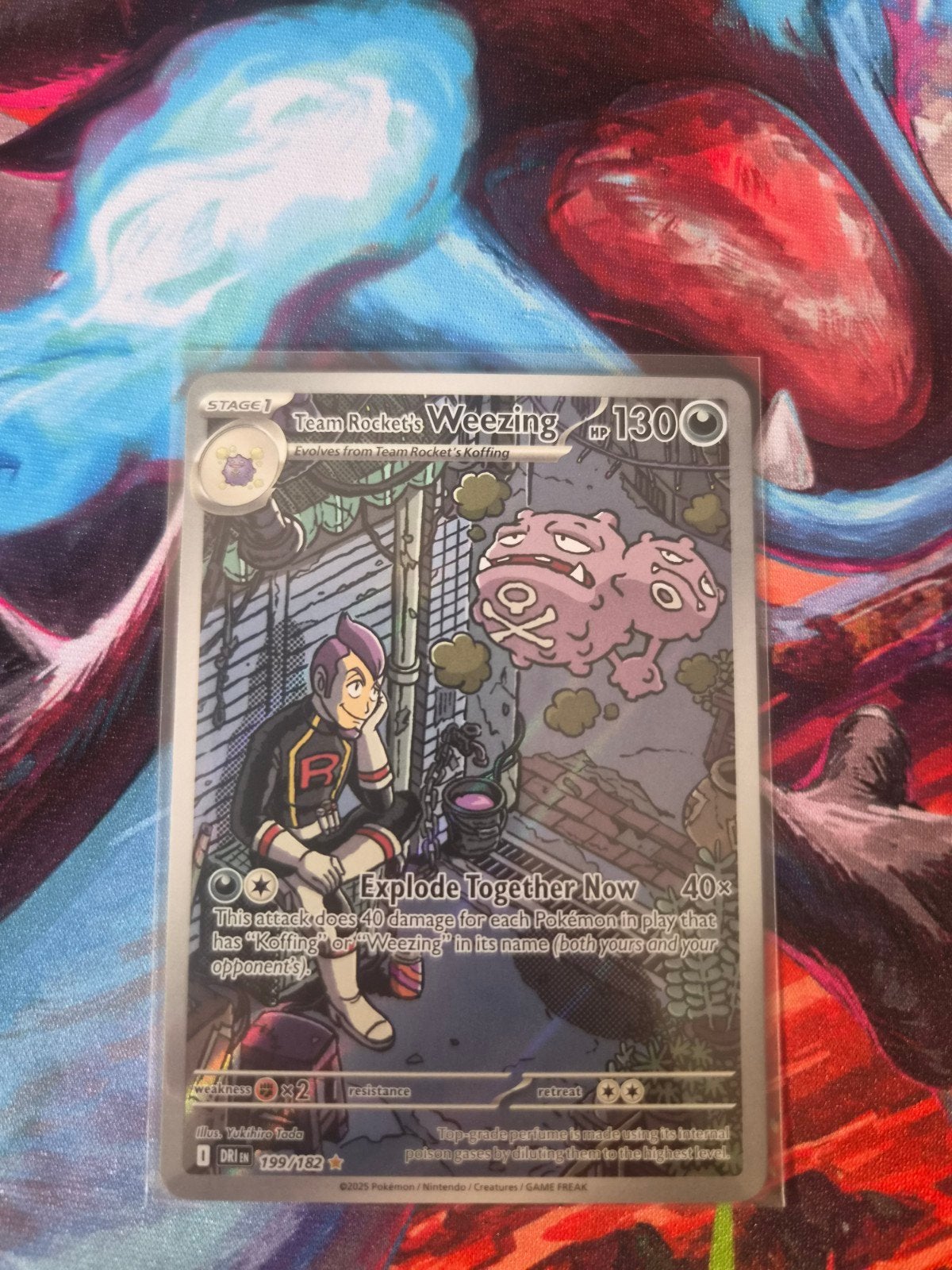 Team Rocket's Weezing 199/182 Pokemon Kaart, Ophalen of Verzenden, Zo goed als nieuw, Losse kaart