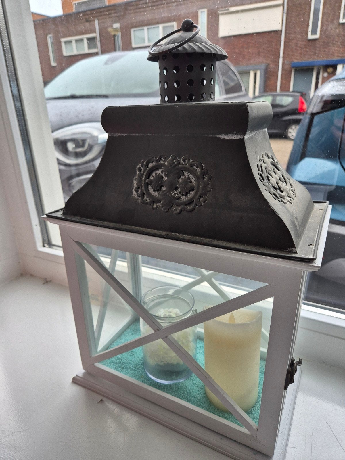 Witte decoratieve lantaarn 2x, Ophalen