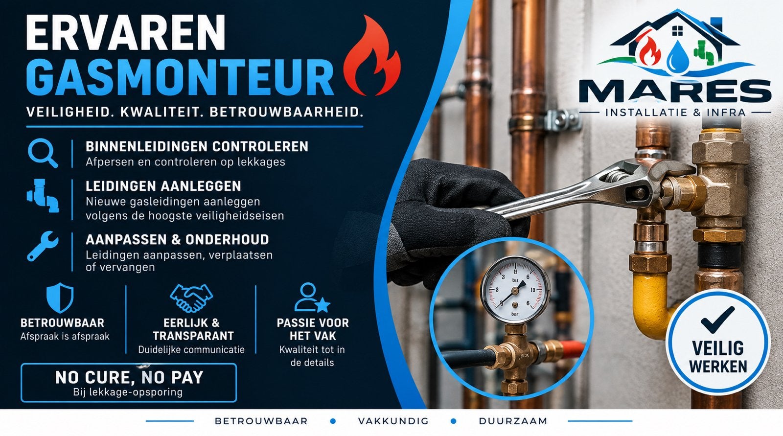 Gasmonteur – Controle, Aanleg& Aanpassingen Gasleidingen, Garantie, Installatie