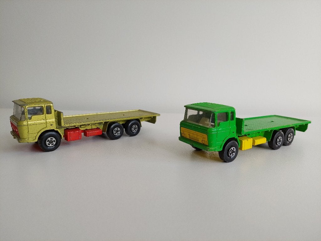 Vintage Matchbox K-13 / 20 DAF truck uit 1971 (2x), Ophalen of Verzenden, Gebruikt, Bus of Vrachtwagen, Matchbox