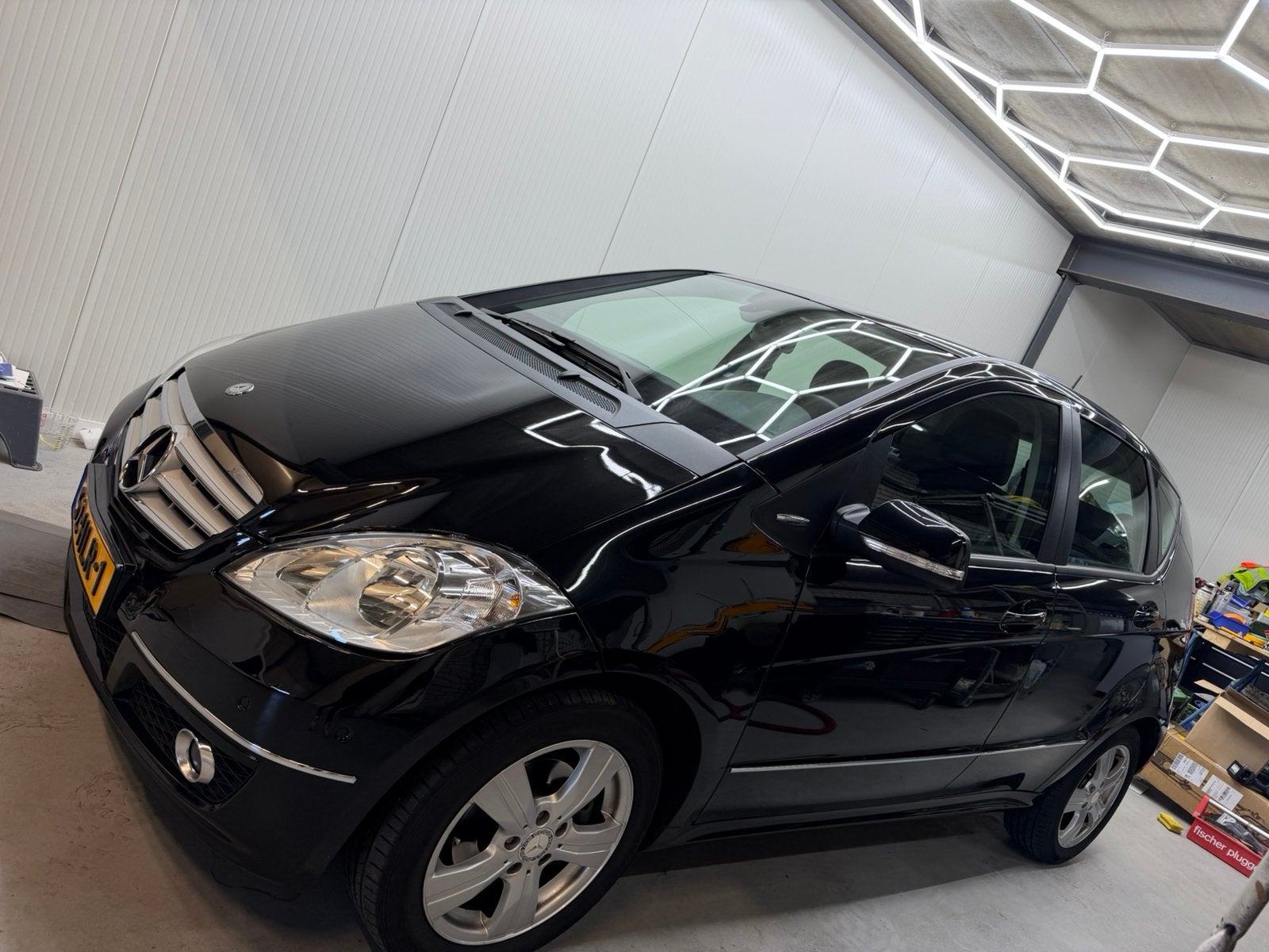 Mercedes-Benz A-Klasse 1.7 A180 1e Eig.  5DRS AUT 2009 Zwart, Zwart, 4 cilinders, Leder en Stof, Zwart