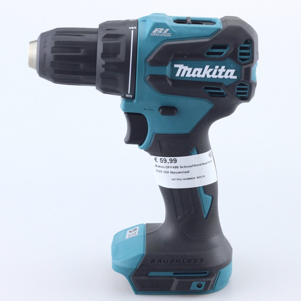 Makita DDF490 Schroef/boormachine 2025 18V Nieuwstaat, Makita, Zo goed als nieuw, Support@makita.com, Makita Corporation, 3-11-8, Sumiyoshi-cho, 
Anjo, Aichi 446-8502
Japan
