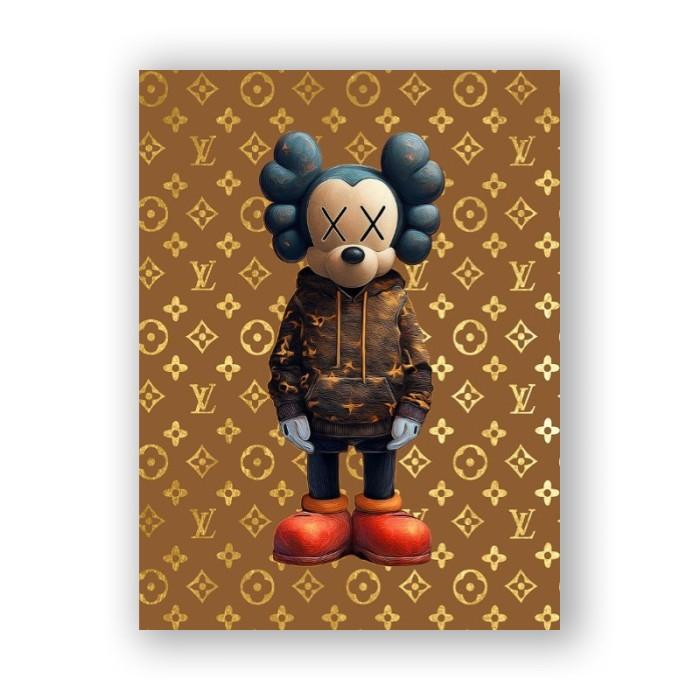 Glasschilderij - Louis Vuitton beer - 60 x 80 cm, Niet ingevuld, Niet ingevuld, Niet ingevuld