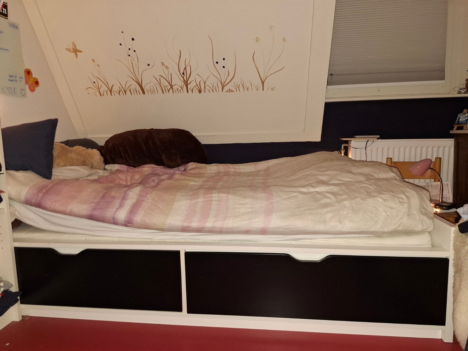 gratis ikea Flaxa 1 persoons bed wit inclusief lattenbodem, Ophalen, Gebruikt, 90 cm, Eenpersoons