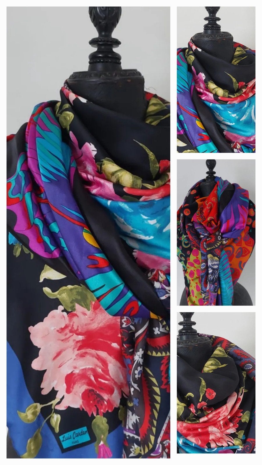 Shawl Omslagdoek Handmade Mucho Gusto style XL, reworked, Kleding | Dames, Ophalen of Verzenden