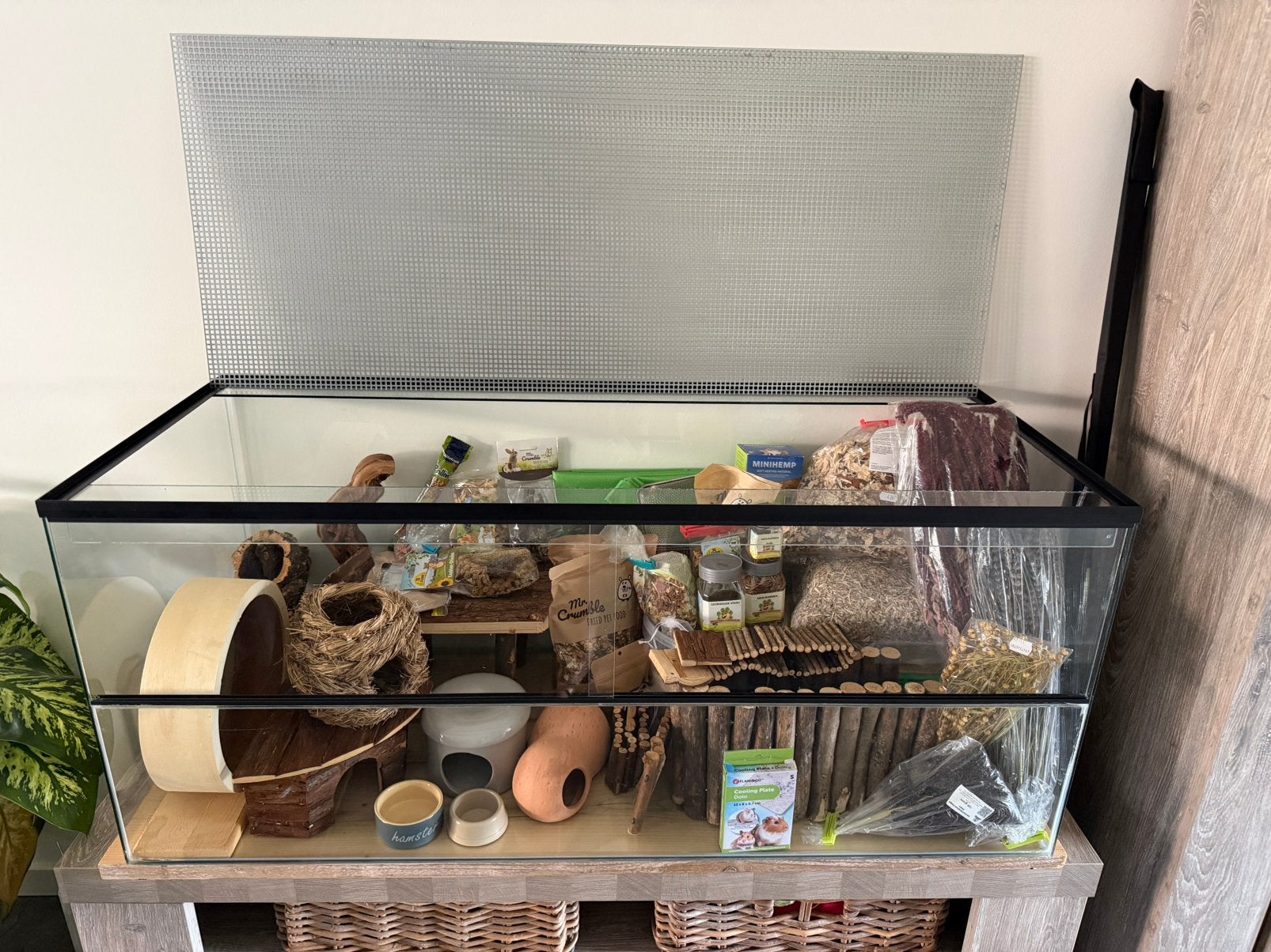 Zeer compleet hamster terrarium / verblijf 120x50x50 cm, Dieren en Toebehoren, Knaagdieren en Konijnen | Hokken en Kooien, Zo goed als nieuw