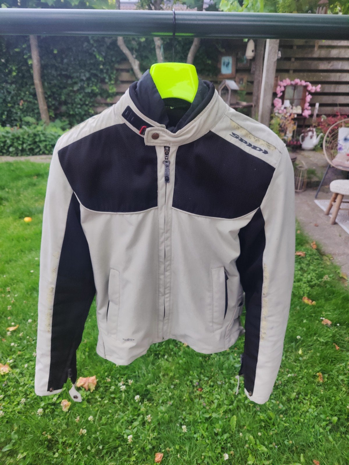 Spidi motorjas textiel met thermo jas en h2o regenjas maat L, Ophalen, Tweedehands, Jas | textiel