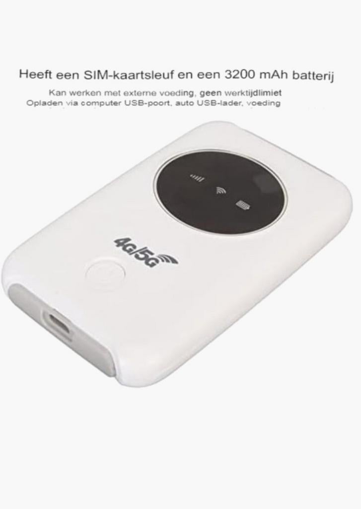 4G/5G Mobiele WiFi Hotspot met SIM-sleuf en 3200 mAh, Ophalen of Verzenden