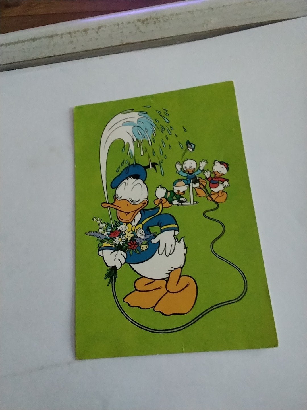 Vintage Donald Duck verjaardagskaart - 1966 Walt Disney, Ophalen of Verzenden, 1960 tot 1980, Limburg