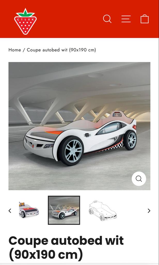 Net Autobed raceauto, Ophalen, 70 tot 85 cm, Zo goed als nieuw, Lattenbodem