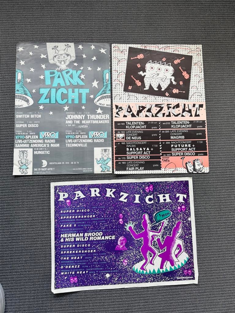 3 Concertposters Parkzicht, Verzamelen, Ophalen of Verzenden, A1 t/m A3, Muziek, Rechthoekig Staand