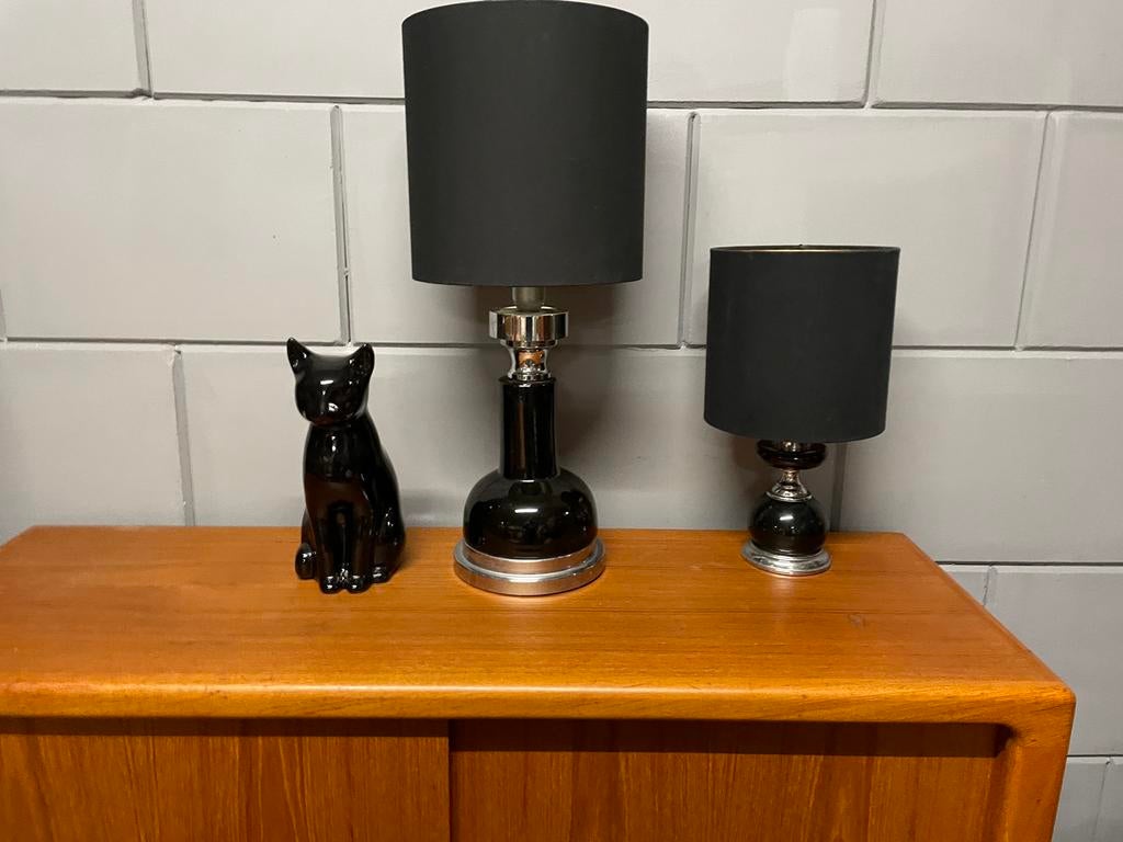 2 zwarte lampen vintage leuke set, Ophalen, Led-lamp, Minder dan 30 watt, .