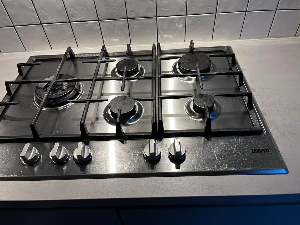 Gaskookplaat 5 pits - gebruikt, Witgoed en Apparatuur, Kookplaten, Gebruikt, Ophalen of Verzenden, Inbouw, Gas