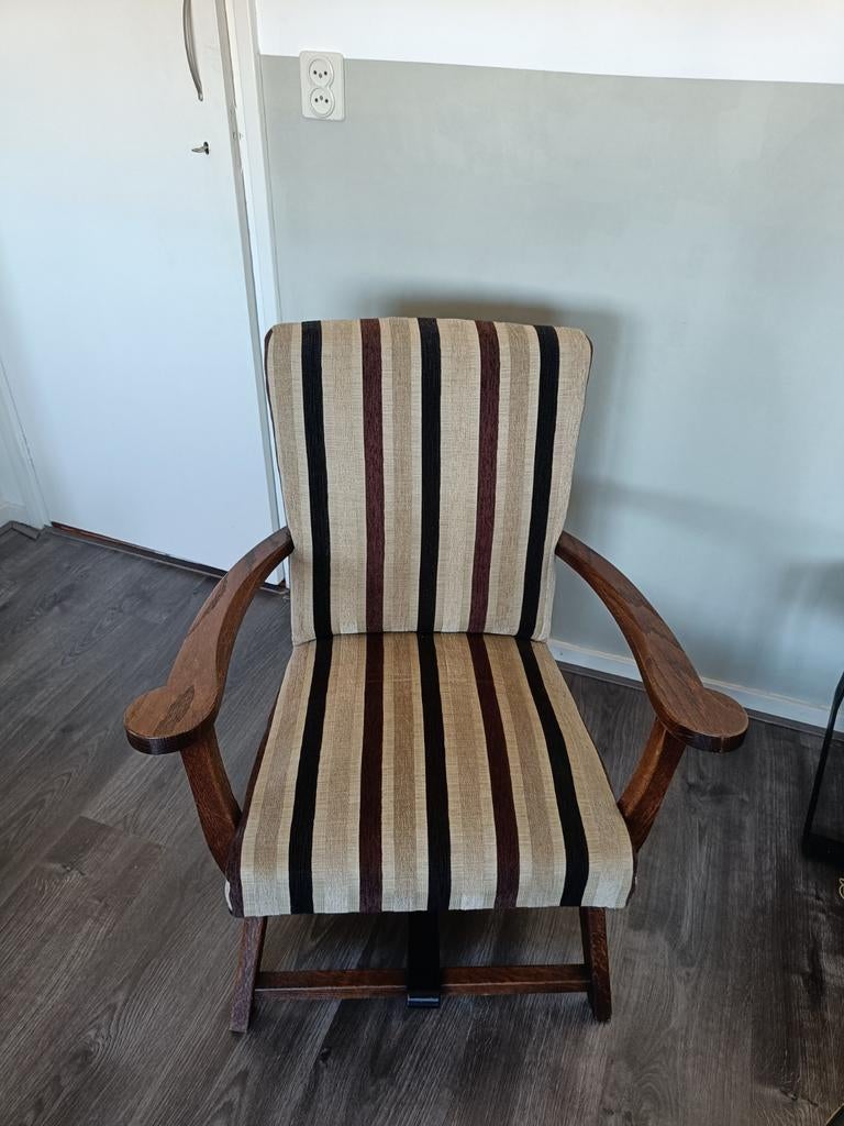 2 vintage stoelen, jaren 30, Ophalen of Verzenden, Gebruikt, Bruin