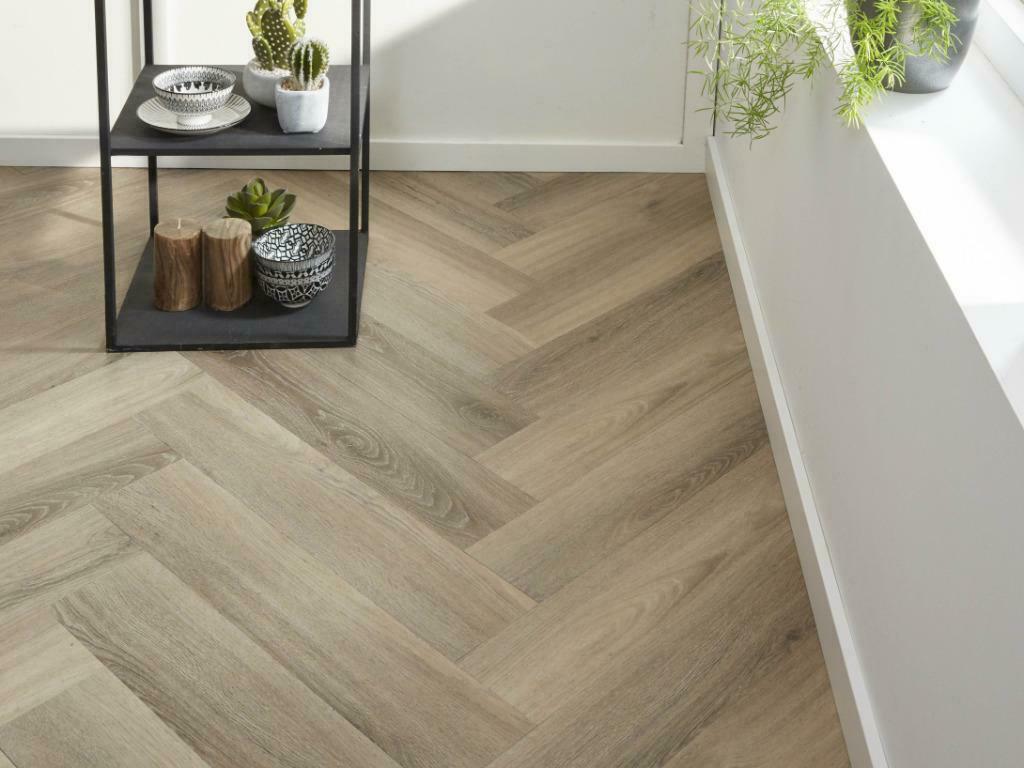 Plak Pvc Visgraat Laminaat 10 X Top Kleuren Apeldoorn, 75 m² of meer, Nieuw, Laminaat, Crème