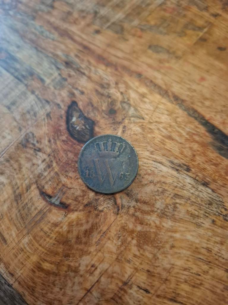 Willem III 1 Cent 1863 - Zeldzame Munt, Ophalen, Koning Willem III, 1 cent, Losse munt