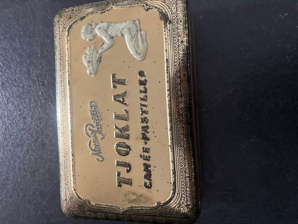 Vintage Tjoklat Caffee-Pastilles Blikken Doos, Antiek en Kunst, Ophalen of Verzenden