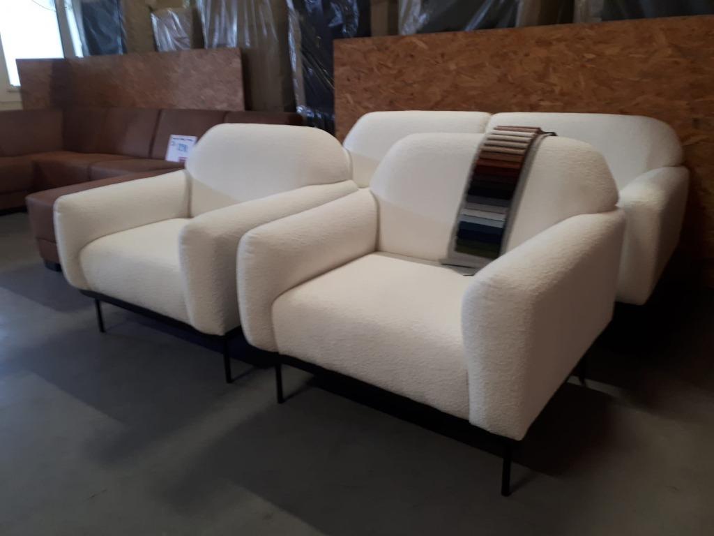 trendy retro bankstel model Molly in fluffy stof Baloo, Ophalen, 150 tot 200 cm, Nieuw, 75 tot 100 cm