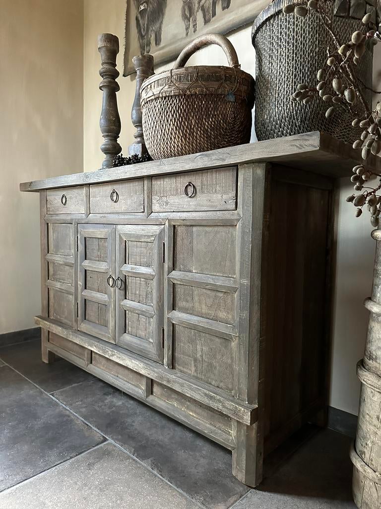 Dressoir Driftwood 2-deurs / 3-lades, Huis en Inrichting, Kasten | Dressoirs, Ophalen of Verzenden, Nieuw, 25 tot 50 cm, 150 tot 200 cm