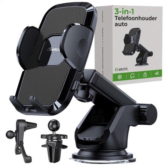 Telefoonhouder Auto - Sterke Zuignap (3-in-1) GRATIS BEZORGD, Telecommunicatie, Telefoonhouders, Verzenden, Nieuw, Auto