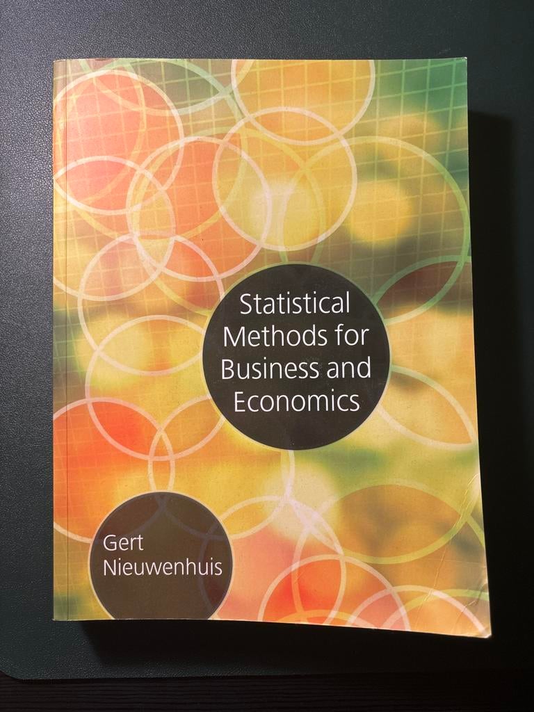 Statistical Methods for businesss and economics, Boeken, Ophalen of Verzenden, Beta, Nieuw, WO
