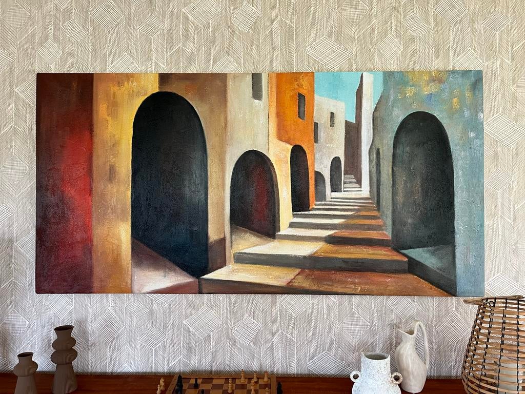 Nieuw schilderij doek op houten frame 180x90 cm, Antiek en Kunst, Kunst | Schilderijen | Klassiek, Ophalen of Verzenden