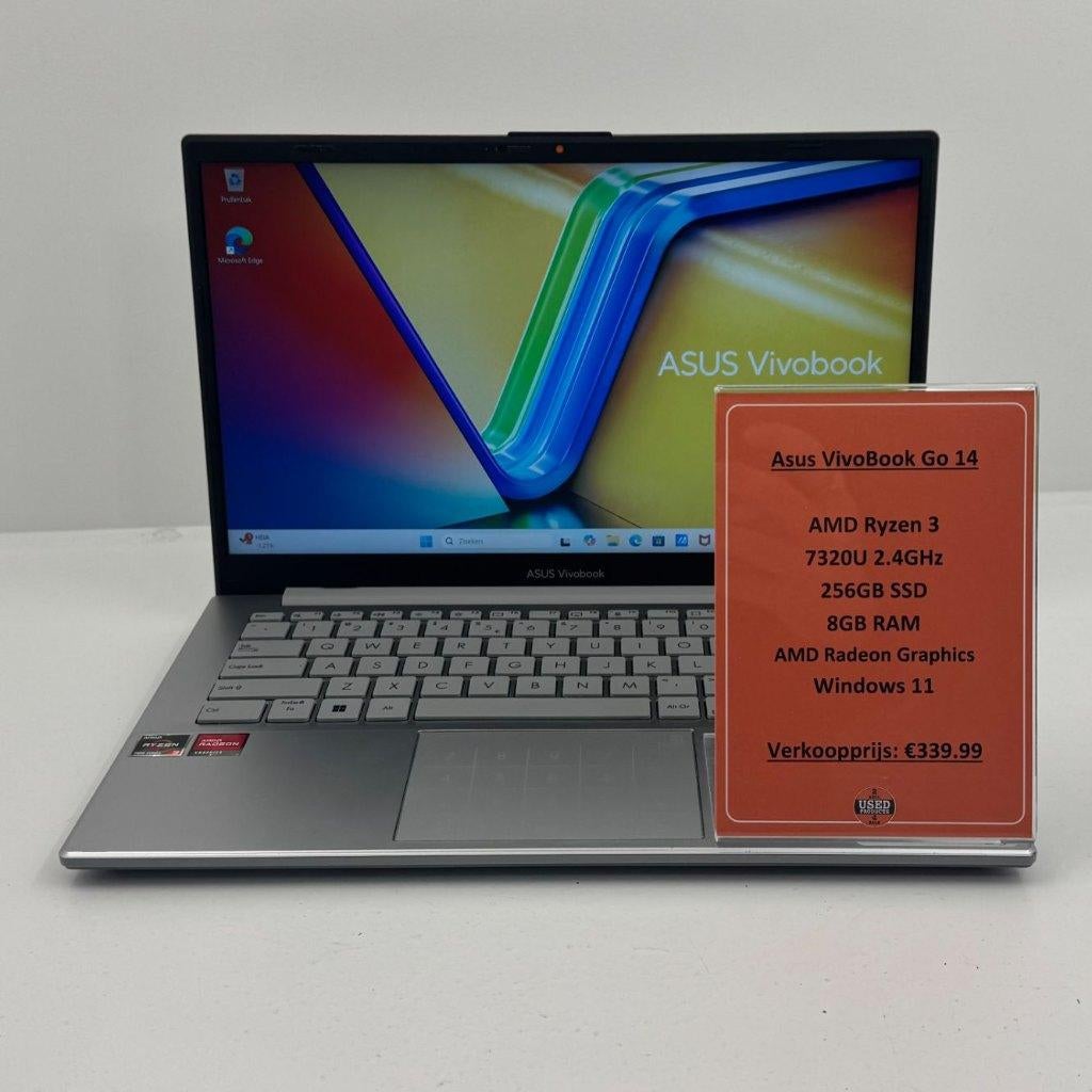 Asus Vivbook Go 14 Laptop | Ryzen 3 256GB 8GB Windows 11, 256 GB, Qwerty, Toulonselaan 72, 14 inch