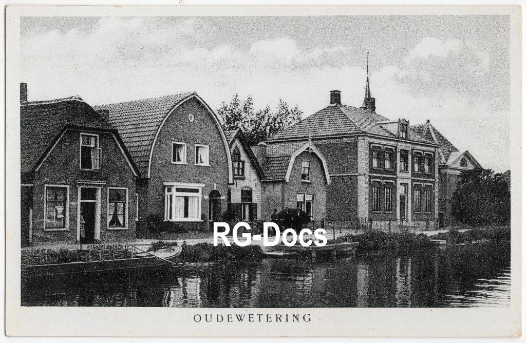 Ansichtkaart - Briefkaart Dorpsgezicht Oudewetering ca. 1920, Ophalen of Verzenden, Voor 1920, Gelopen, Zuid-Holland