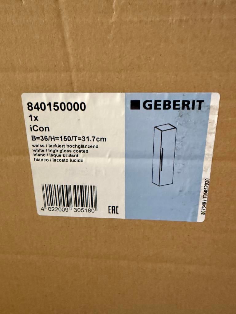 🔥🔥🔥🔥🔥🔥Geberit iCon Hoge Badkamerkast - Nieuw in doos!, Ophalen, (Half)hoge kast, Minder dan 50 cm, 100 tot 150 cm