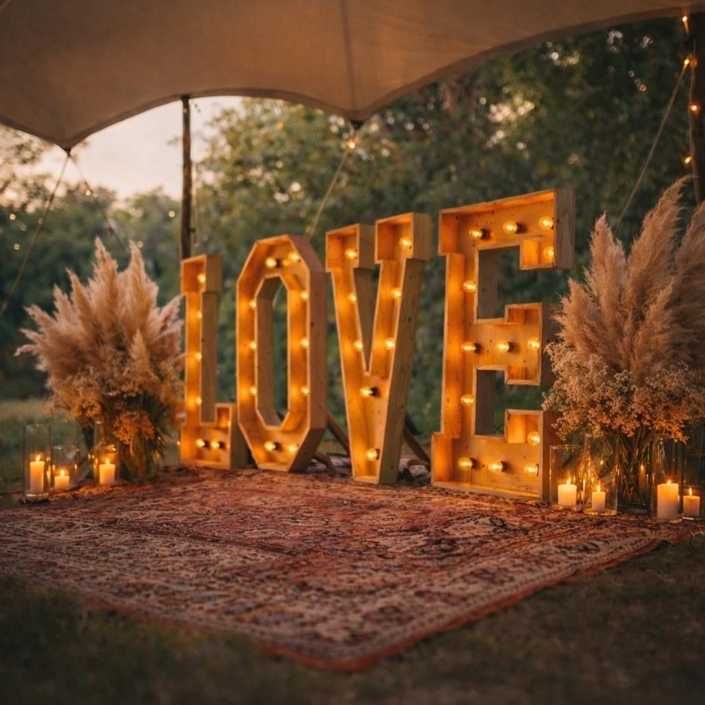houten LED letters LOVE xxl 1mtr, Ophalen of Verzenden, Nieuw, Geboorte of Huwelijk