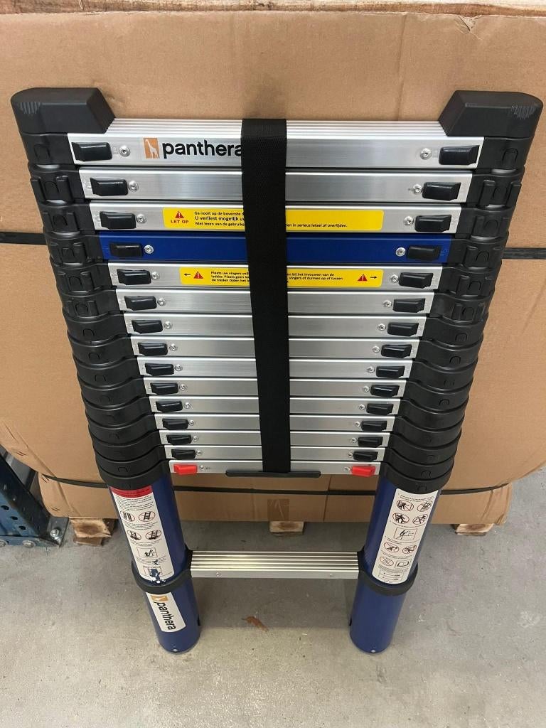 Panthera Telescoopladder 4,8m (#11), Ophalen, Gebruikt, Ladder, Opvouwbaar of Inschuifbaar