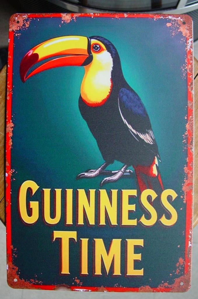 GUINNESS REKLAME -METAAL-, Verzamelen, Biermerken, Ophalen of Verzenden, Gebruikt, Reclamebord, Plaat of Schild, Overige merken