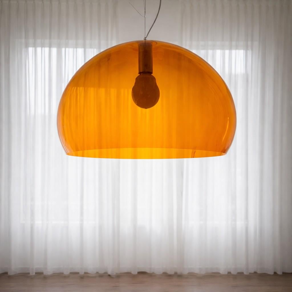 Set 2x Kartell FL/Y hanglamp oranje design Laviani, Ophalen of Verzenden, Kunststof, Minder dan 50 cm