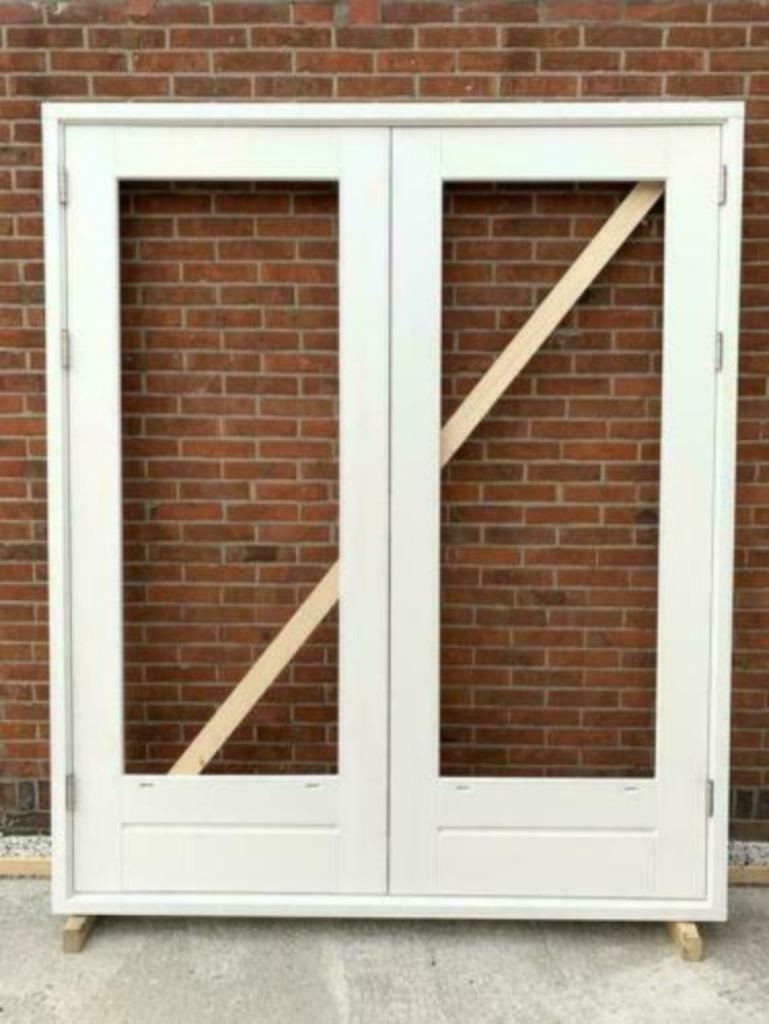 Openslaande deuren met kozijn Achterpui, Tuindeuren Hardhout, Doe-het-zelf en Verbouw, Deuren en Horren, Nieuw, Ophalen of Verzenden