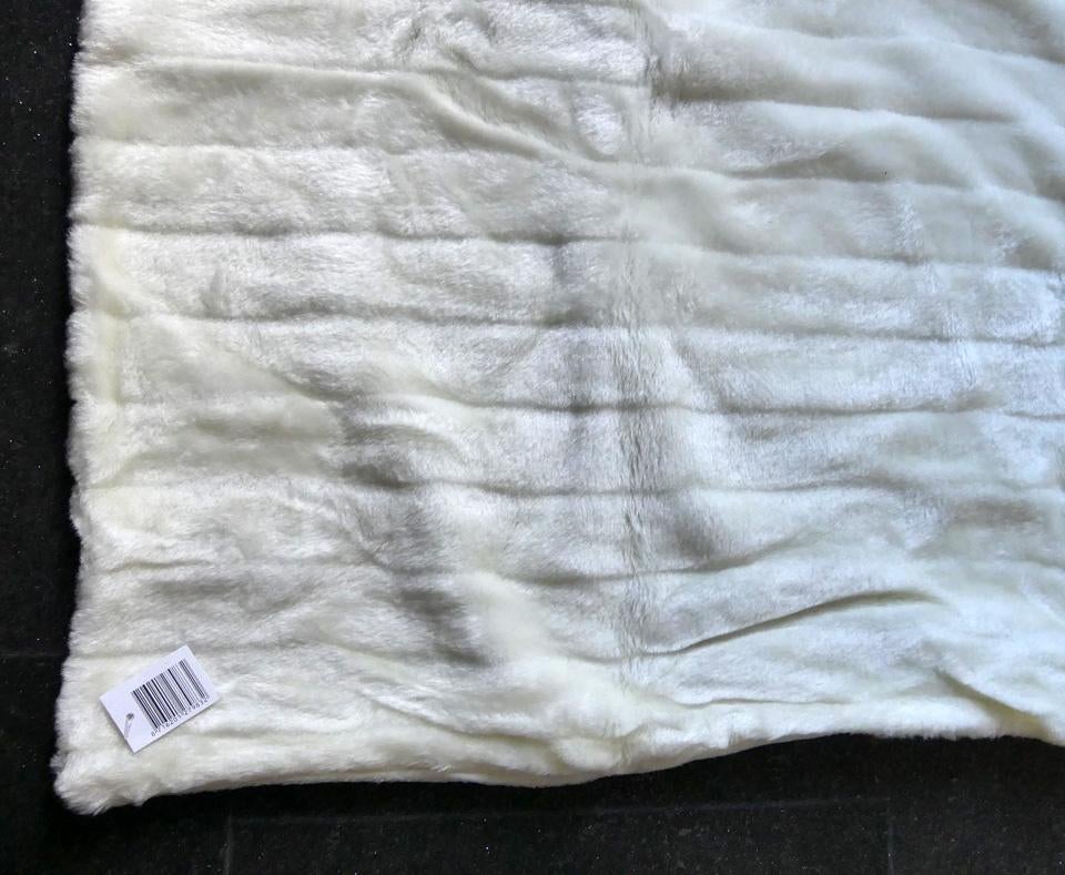 Woondeken plaid fleece deken kleed wit wolwit vacht bontlook, Ophalen of Verzenden, Nieuw