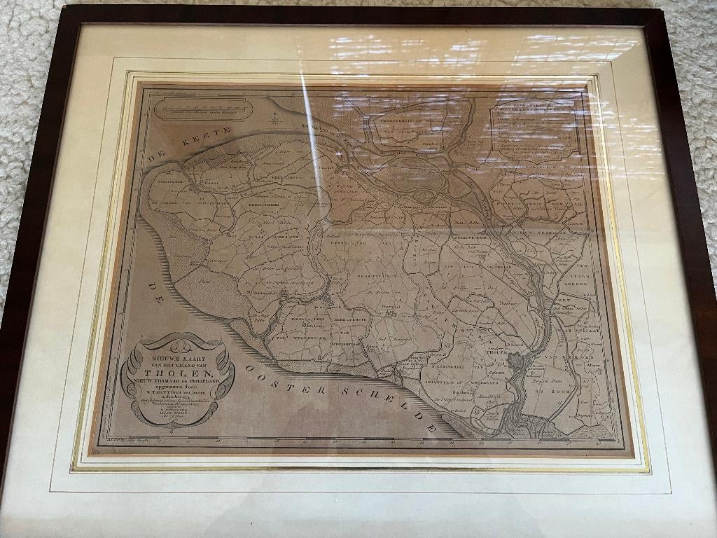 18e-eeuwse Kopergravure Eiland van Tholen – Isaak Tirion, Antiek en Kunst, Kunst | Etsen en Gravures, Ophalen of Verzenden