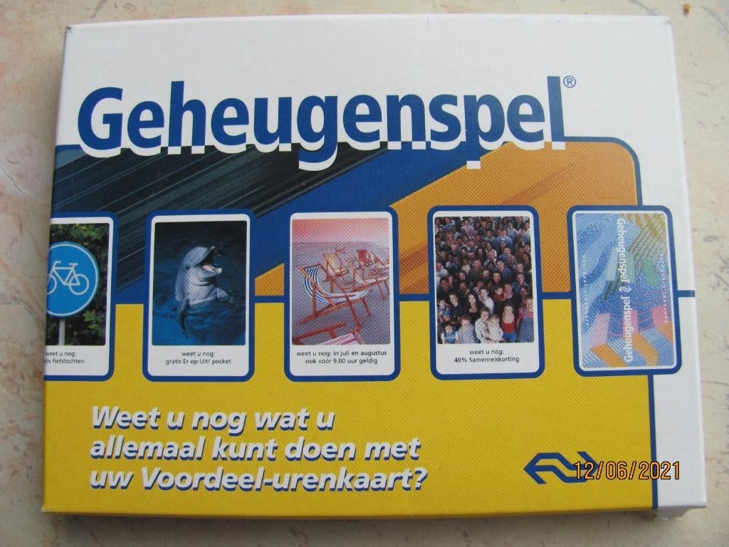NIEUWSTAAT foto MEMORY Geheugenspel NS trein MEMO spel 2-8 p, Vijf spelers of meer, Ophalen of Verzenden, Zo goed als nieuw, Nederlandse Spoorwegen