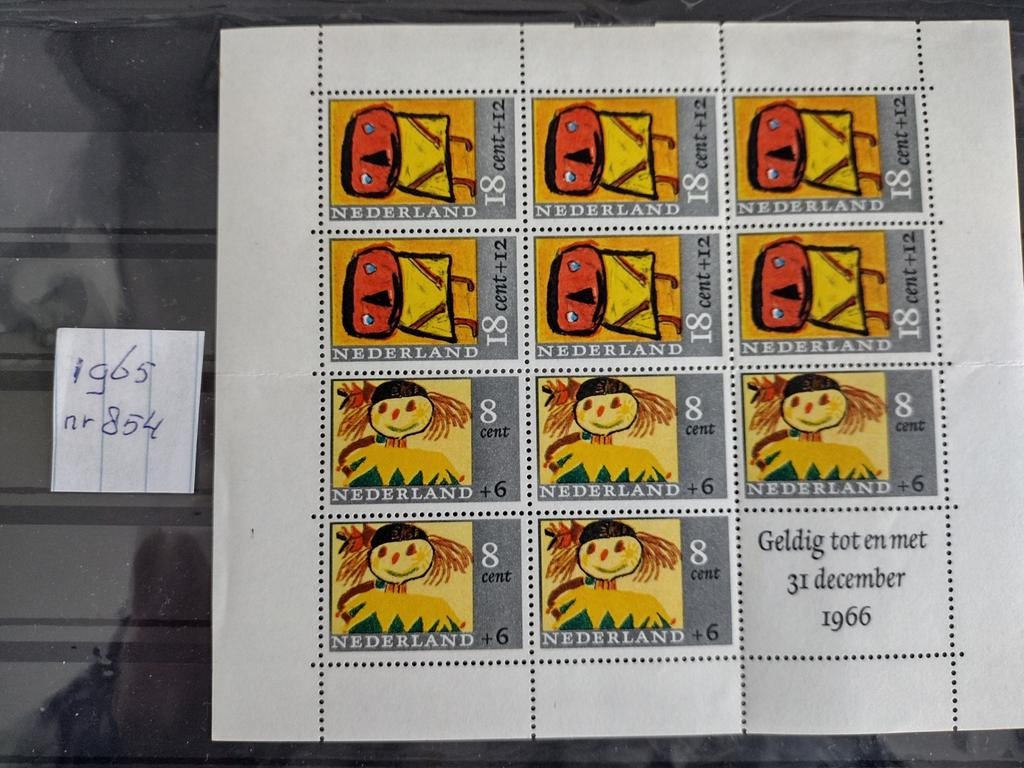 Blok Nederland  1965 nvph 854, Postzegels en Munten, Postzegels | Nederland, Ophalen of Verzenden
