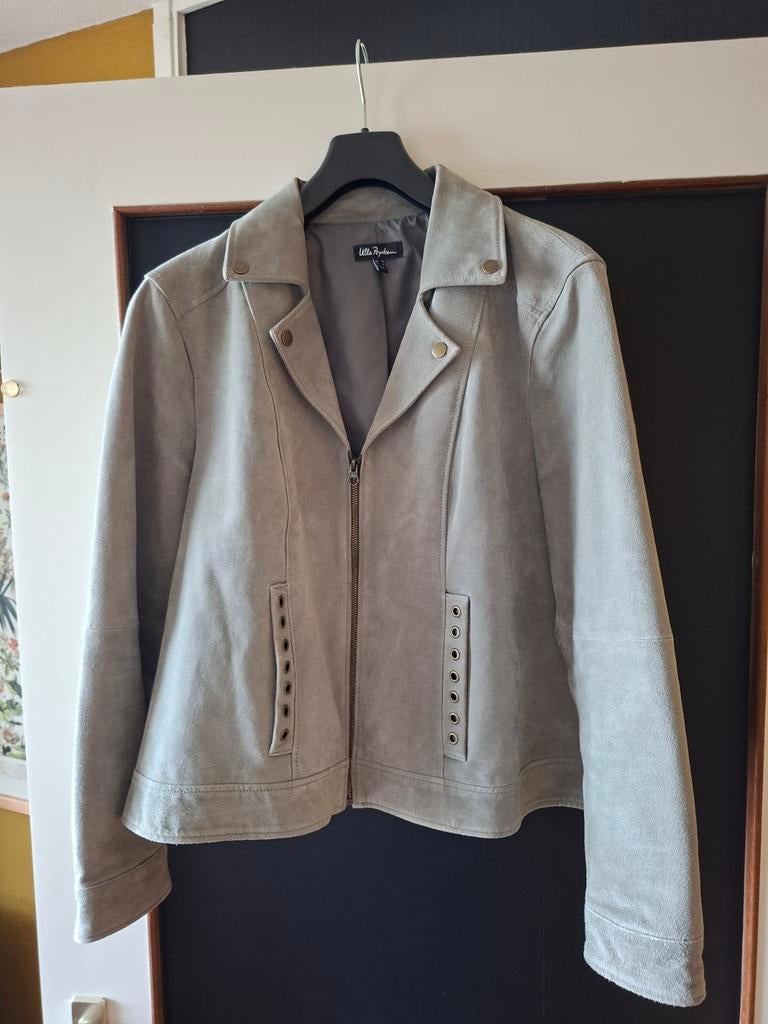Ulla Popken Suède Jasje - Maat 50 - Saliegroen, Kleding | Dames, Jasjes, Kostuums en Pakken, Maat 46/48 (XL) of groter, Ulla Popken