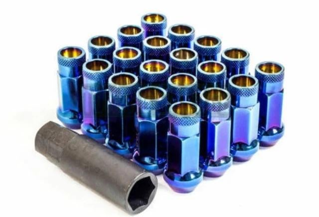 Muteki SR48 Burned blue blauw wielmoeren set M12 x 1.5, Ophalen of Verzenden