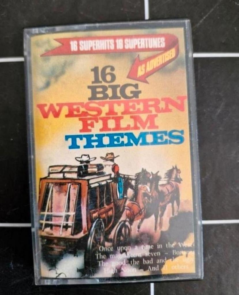 Cassettebandje 16 Big Western Film Themes, Cd's en Dvd's, Cassettebandjes, Ophalen of Verzenden, Zo goed als nieuw, 1 bandje