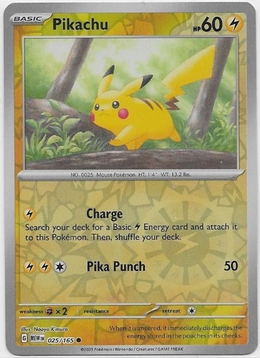 Pokemon 151,  Pikachu [reverse] 25/165, Hobby en Vrije tijd, Verzamelkaartspellen | Pokémon, Ophalen of Verzenden, Nieuw, Losse kaart