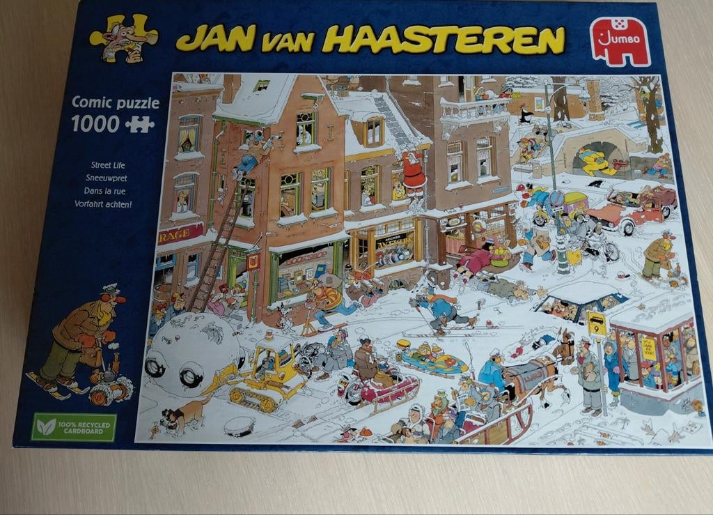 Jan van Haasteren puzzel,  Sneeuwpret, 1000 stukjes, Ophalen, 500 t/m 1500 stukjes, Zo goed als nieuw