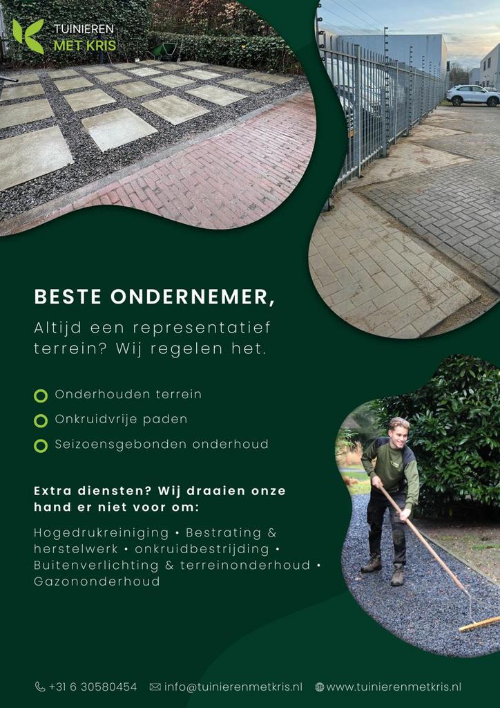 Onderhoud bedrijf / winkel buiten terreinen., Diensten en Vakmensen, Tuinmannen en Stratenmakers, Garantie, Tuinontwerp