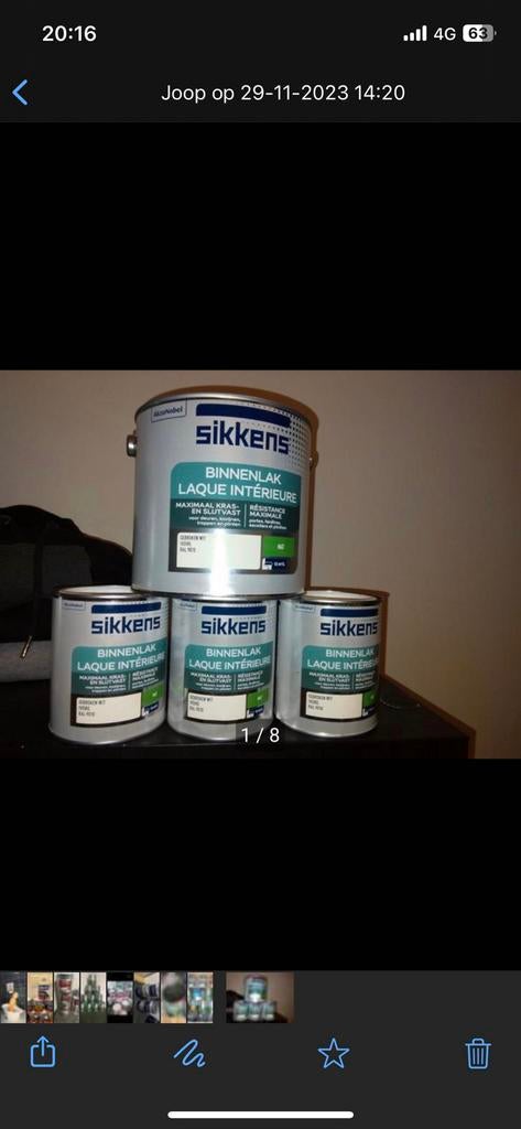 ACTIE !!Sikkens mat of zijdeglans 9010 interieur 100euro, Ophalen of Verzenden, Nieuw