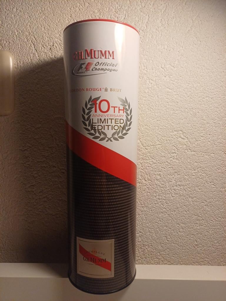Mumm Champagne Koker Blik Formule 1 Editie, Verzamelen, Ophalen of Verzenden